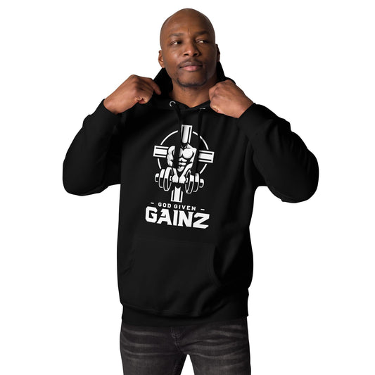 Premium Hoodie “I Lift Weights – God Lifts Me”– Christian Gymwear | Christian Streetwear