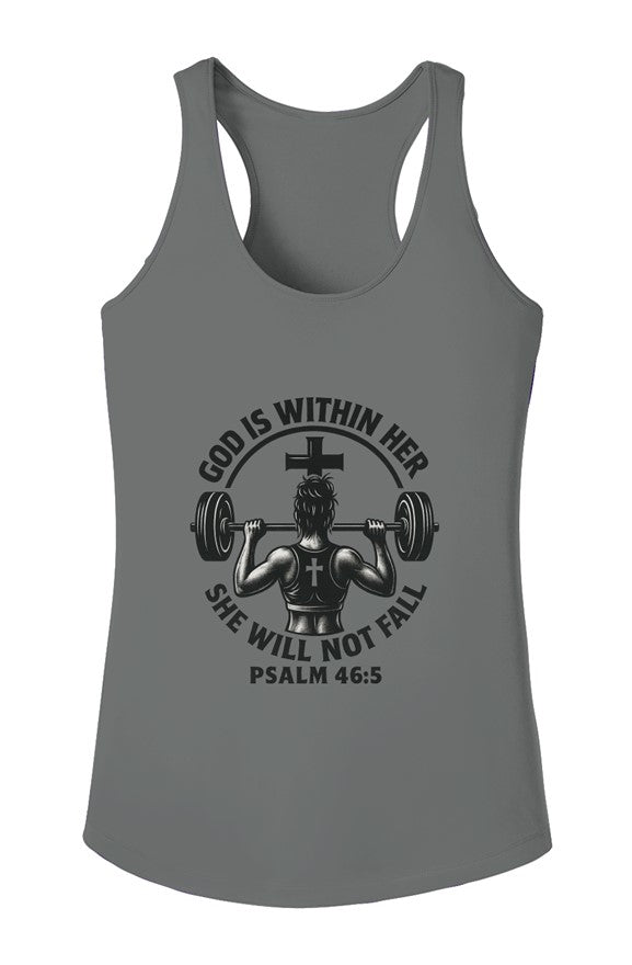 God Is Within Her | Racerback Tank – Psalm 46:5