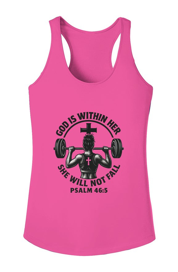 God Is Within Her | Racerback Tank – Psalm 46:5