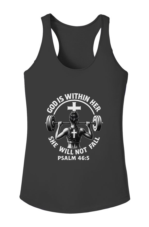 God Is Within Her | Racerback Tank – Psalm 46:5