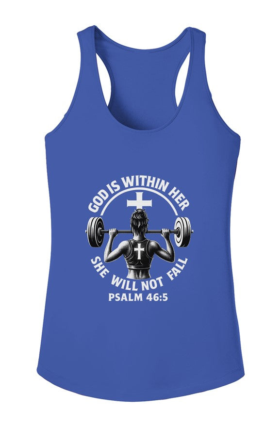 God Is Within Her | Racerback Tank – Psalm 46:5