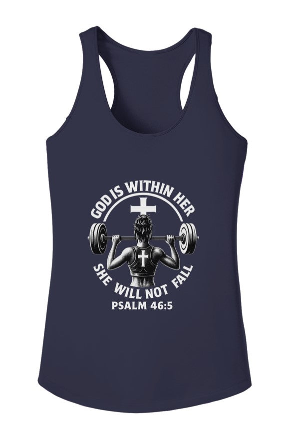 God Is Within Her | Racerback Tank – Psalm 46:5