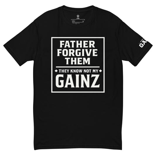 Christian Gym T-Shirt – “They Know Not My Gainz” | Funny Faith Fitness Tee