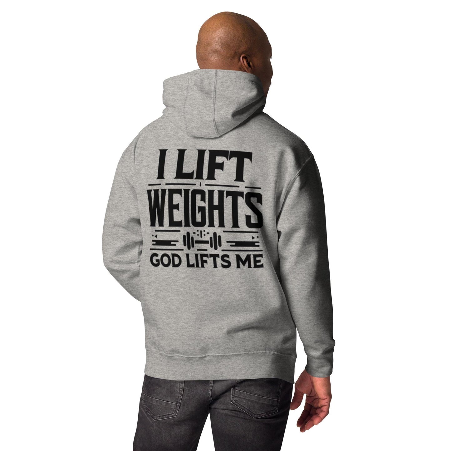 Premium Hoodie “I Lift Weights – God Lifts Me”– Christian Gymwear | Christian Streetwear - Light