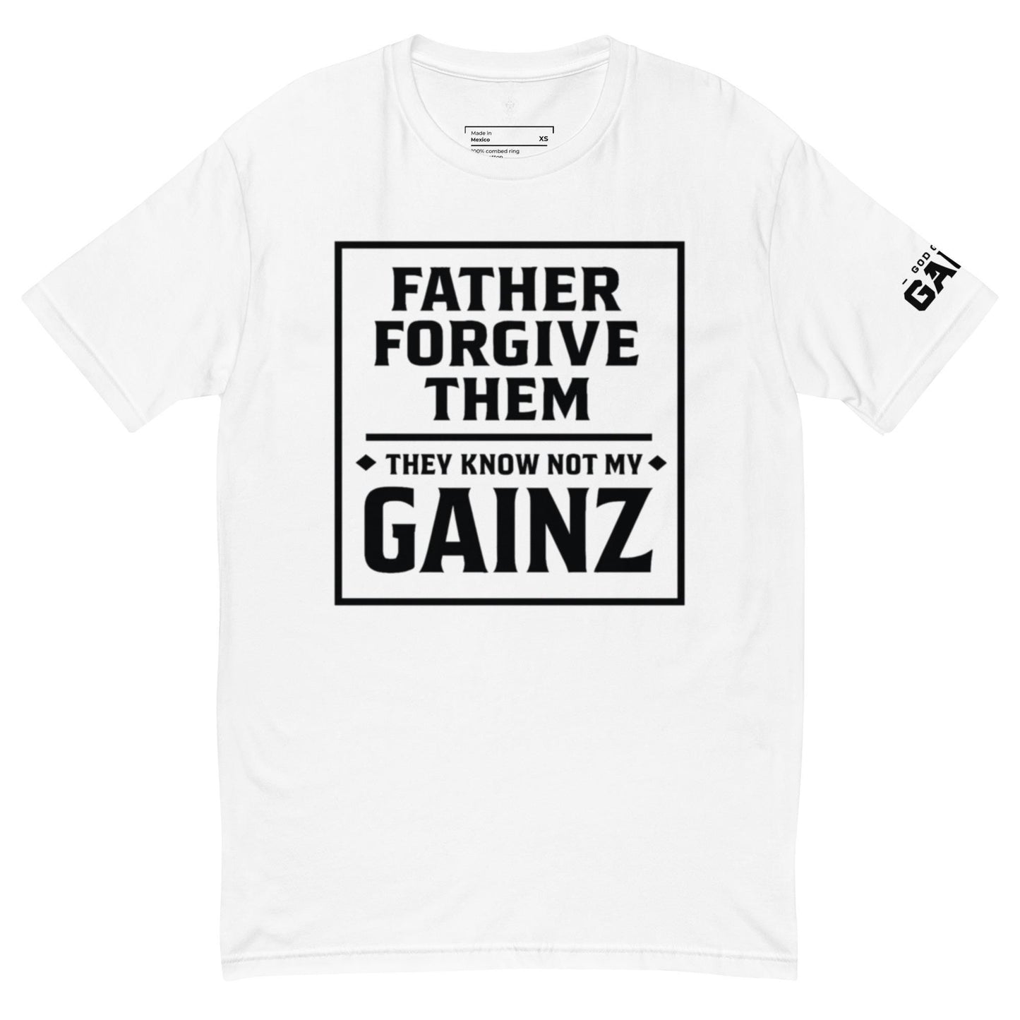 Christian Gym T-Shirt – “They Know Not My Gainz” | Funny Faith Fitness Tee