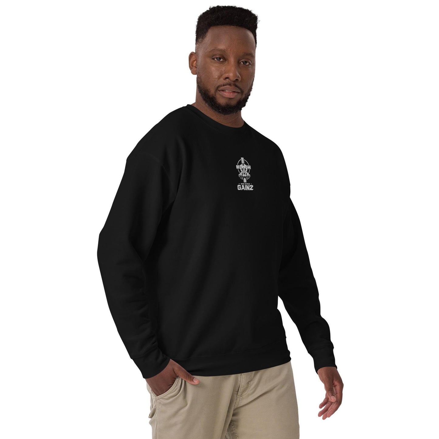 God Given Gainz Premium Embroidered Sweatshirt – Christian Gymwear